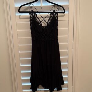 Black Lace free People Adela  Strappy Sundress
